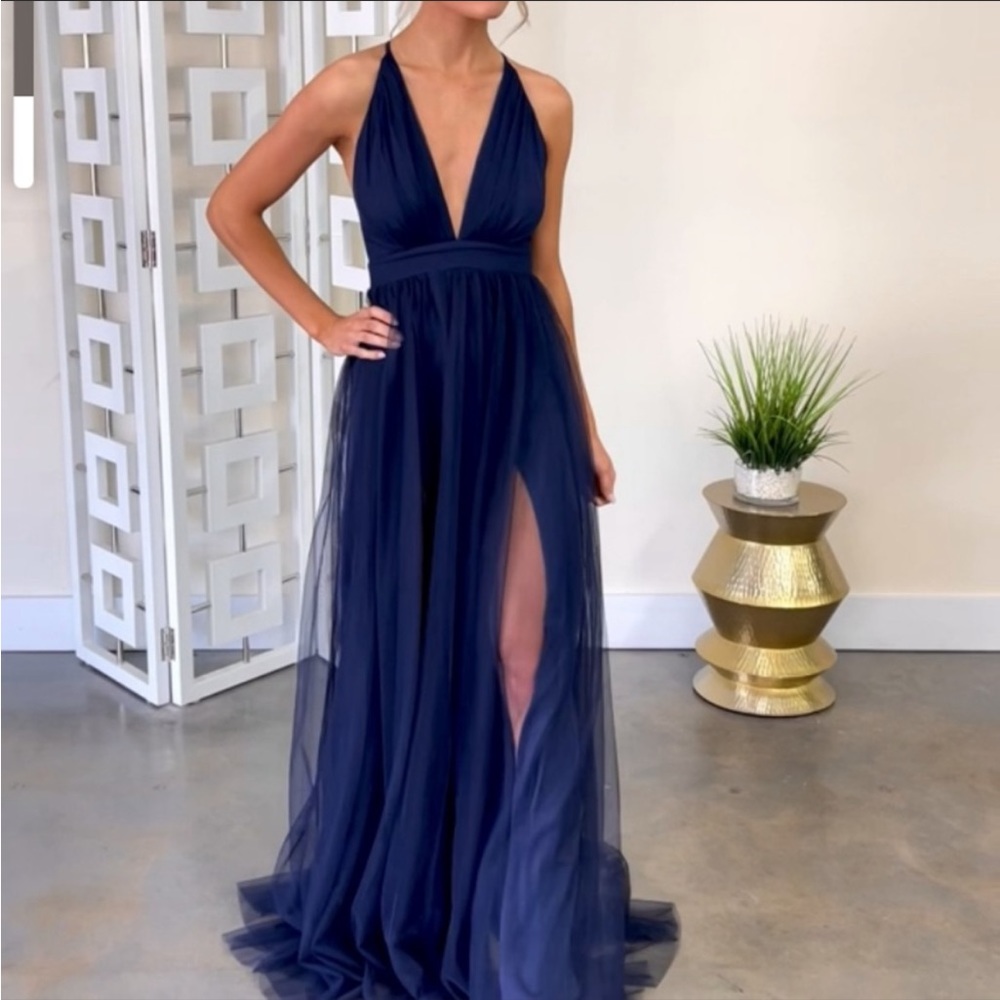 Red Dress Boutique Navy Tulle Maxi Dress